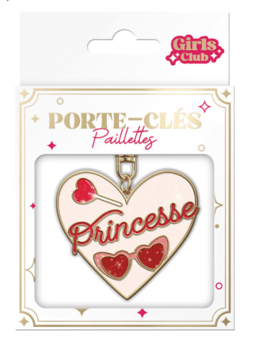 Porte clés paillettes PRINCESSE