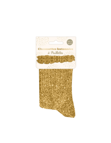 Chaussettes femme à paillettes FESTON OR