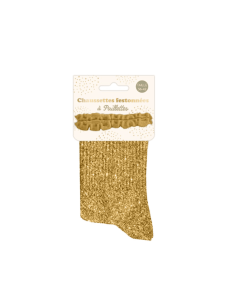 Chaussettes femme à paillettes FESTON OR