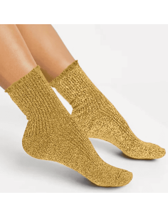 Chaussettes femme à paillettes FESTON OR 2