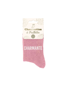 Chaussettes à paillettes CHARMANTE ROSE