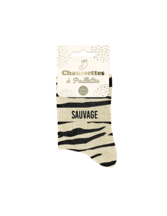 Chaussettes à paillettes SAUVAGE ZEBRE