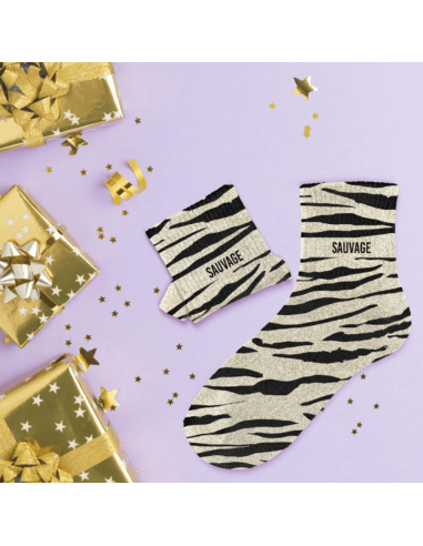 Chaussettes à paillettes SAUVAGE ZEBRE