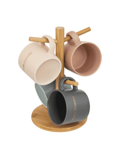 Rack 4 mugs BELLE JOURNEE 20 cl