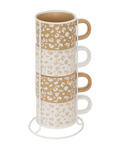 Rack 4 mugs LEOPARDI 20 cl