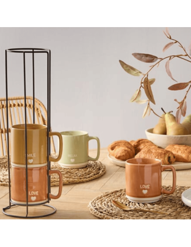 Rack 4 mugs RELAX 34 cl