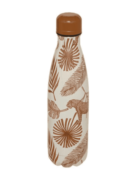 Bouteille isotherme inox WILD leopard avec feuillage