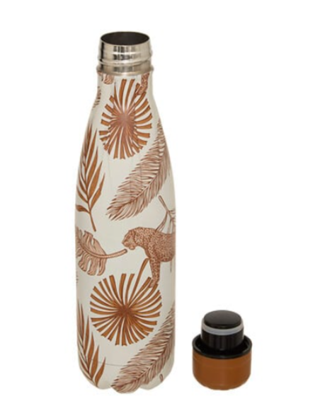 Bouteille isotherme inox WILD leopard avec feuillage