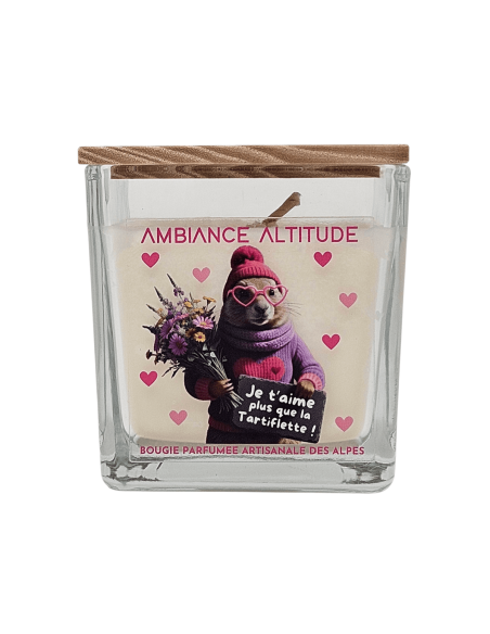 Bougie ambiance altitude JE T'AIME PLUS QUE LA TARTIFLETTE 220g